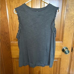 wishlist ruffle sleeve grey tank size medium